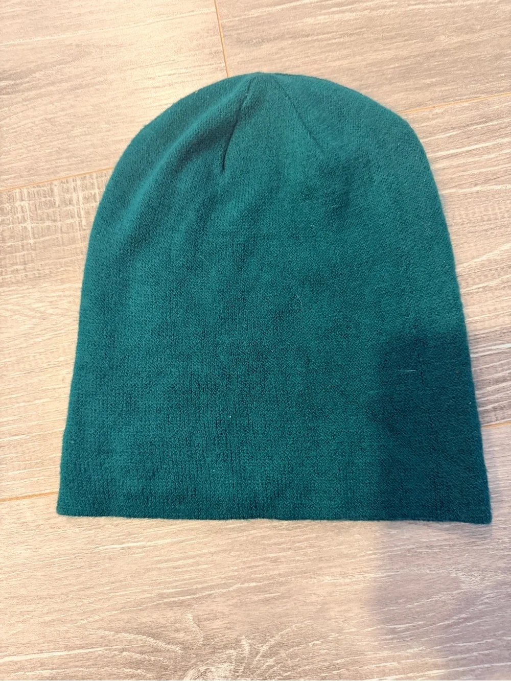 Coal Teal Knit Beanie with Leather Logo Patch